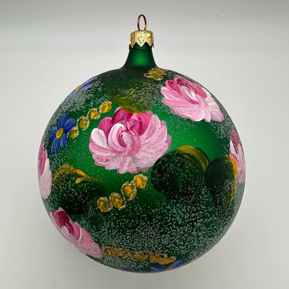 1997 Christopher Radko Jumbo Field Blossom Ball 5.5" Ornament Green‎ 97-307-0